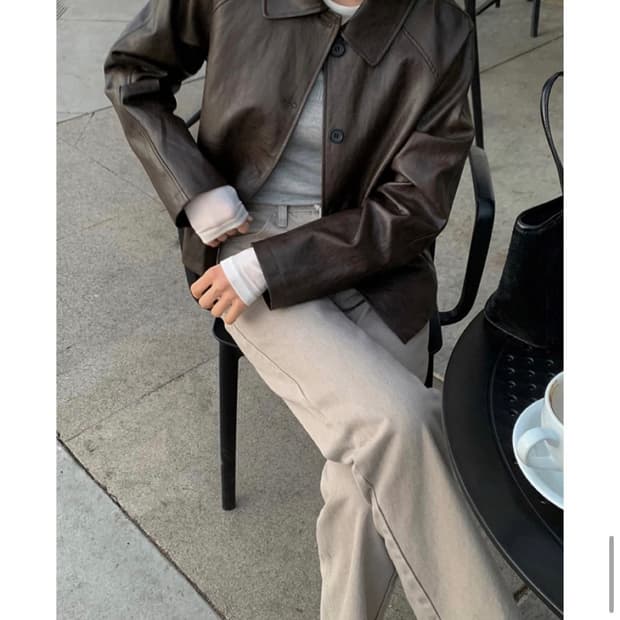 가내스라 베리스 레더자켓 브라운