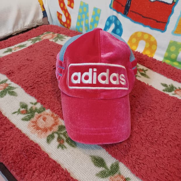 00s y2k 아카이브 아디다스 벨루아 매쉬 볼캡 찐핑