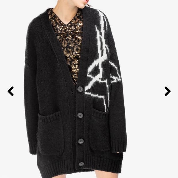 N°21 인타르시아 니트 가디건 블랙 XS