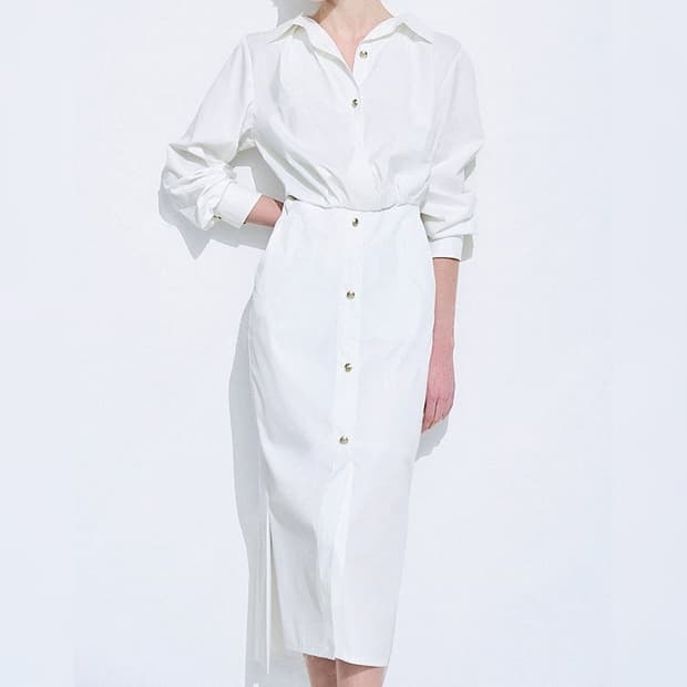 타임 TIME 24 헴 레이어드 셔츠 원피스