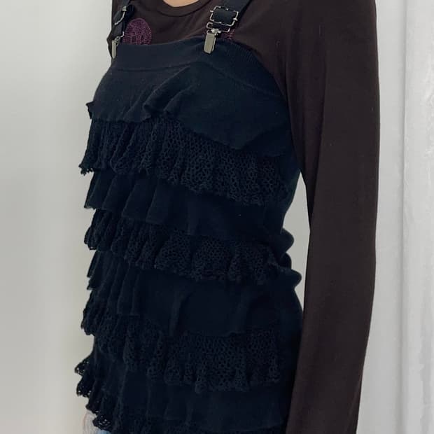 Hysterics 2way 프릴 멜빵 탑