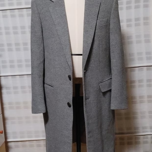 (캐시미어) 솔리드옴므 그레이 싱글 코트 105 (슬림)