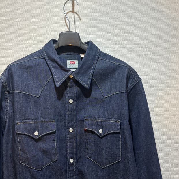 택포/S급) 리바이스 웨스턴 데님 셔츠 인디고