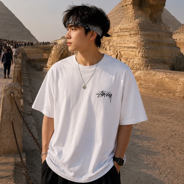 STUSSY 스투시 스핑크스 그래픽 반팔 티셔츠