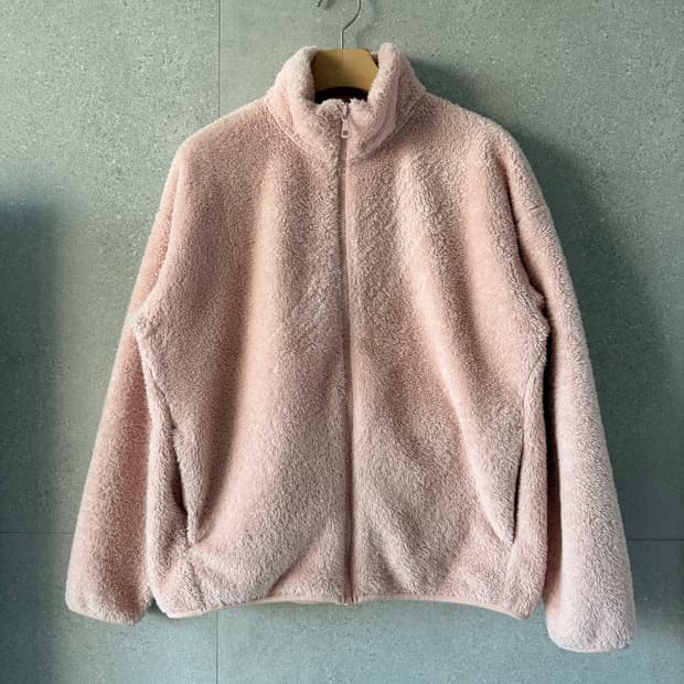 유니클로 여성 후리스 핑크 L 플리스