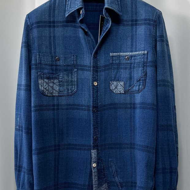 폴로 랄프로렌 사시코 리페어드 보로 인디고 워크셔츠