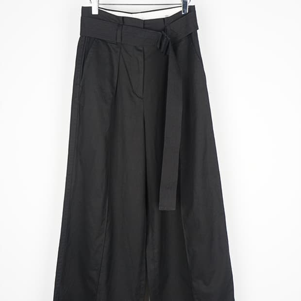 TOMORROWLAND twill belted wide pants