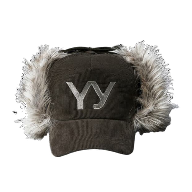 openyy 오픈와이와이 모자 포우 퍼 코듀로이 이어플랩 캡 카키