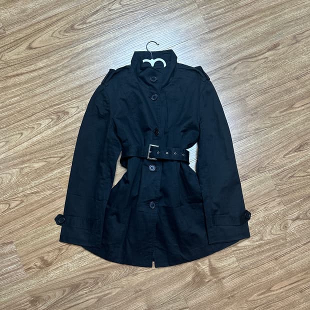 빈티지 블랙 벨트 자켓 트렌치코트 오네갸루 로걀 라떼 코이세이오깔 달천깔