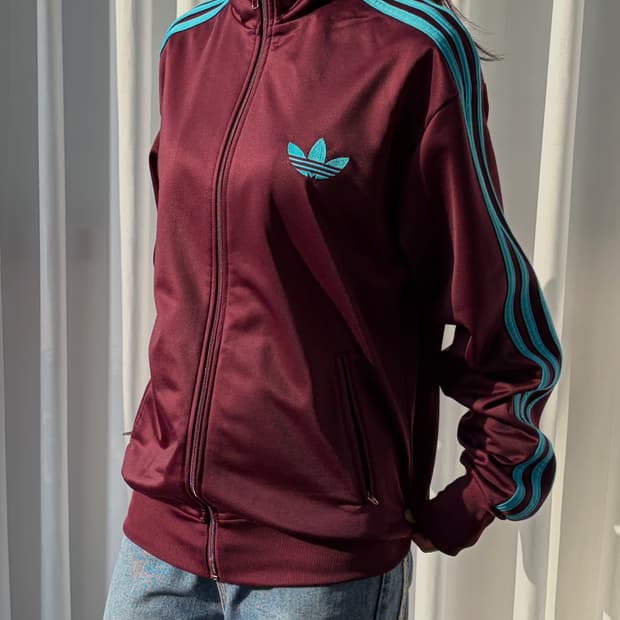 [L]아디다스 구형 파이어버드 버건디 하늘 트랙탑 져지