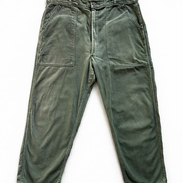 60s 미군 OG 107 퍼티그 팬츠 34" Zipper Fly