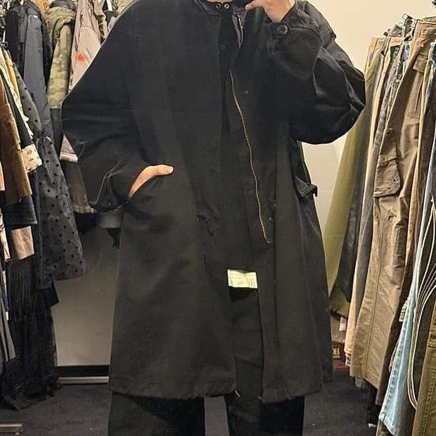 라퍼지스토어 블랙 야상 피쉬테일 개파카 롱 코트 M 95 밀리터리 군인