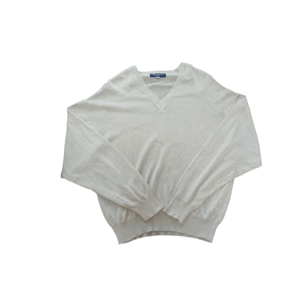 Aquascutum 린넨 100% 라이트그레이 니트