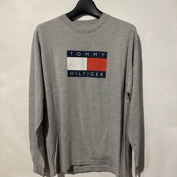 빈티지 90s 타미힐피거 빅로고 롱 슬리브 