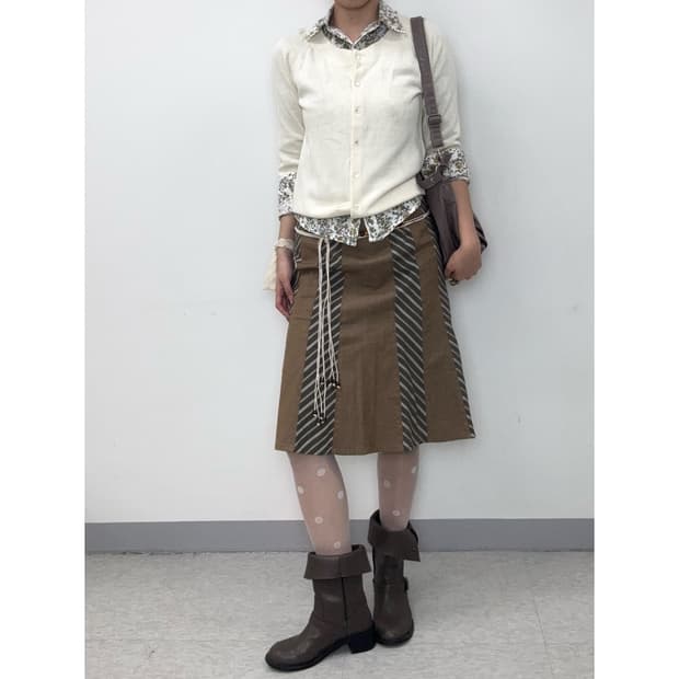 빈티지 브라운 스커트