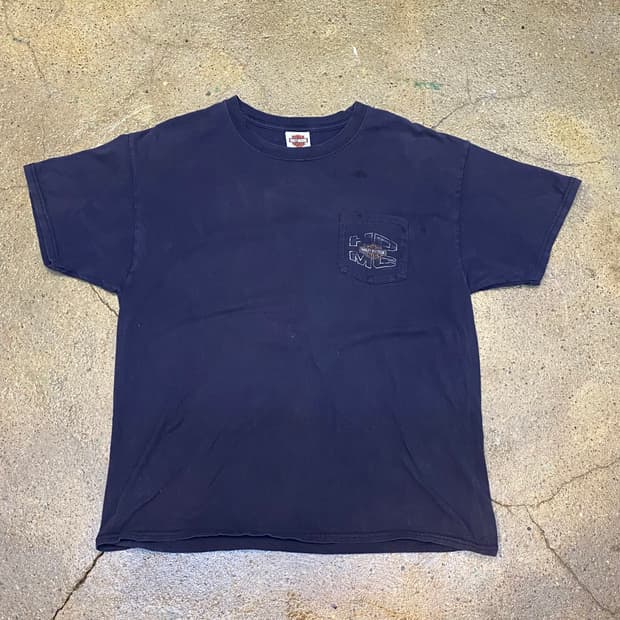 미국 빈티지 할리데이비슨 포켓 리버모어 캘리포니아 투어티셔츠 반팔티