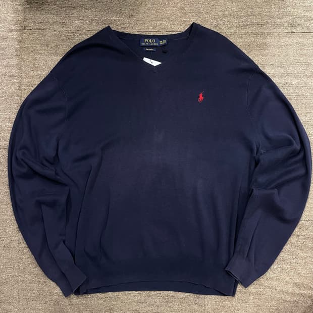 (L) POLO 폴로 랄프로렌 피마코튼 브이넥 니트 