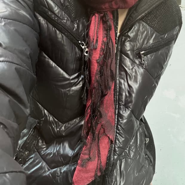 *rare* 2000s V-kei 파이톤 블랙 패딩자켓 