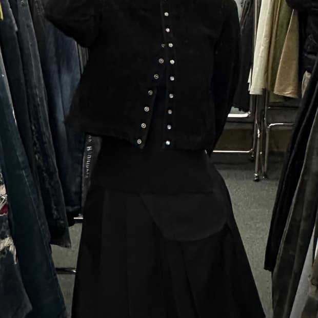 OS)Japanese vintage 돈피 여성 블랙자켓