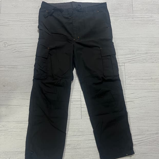 블랙 카고 바지 팬츠