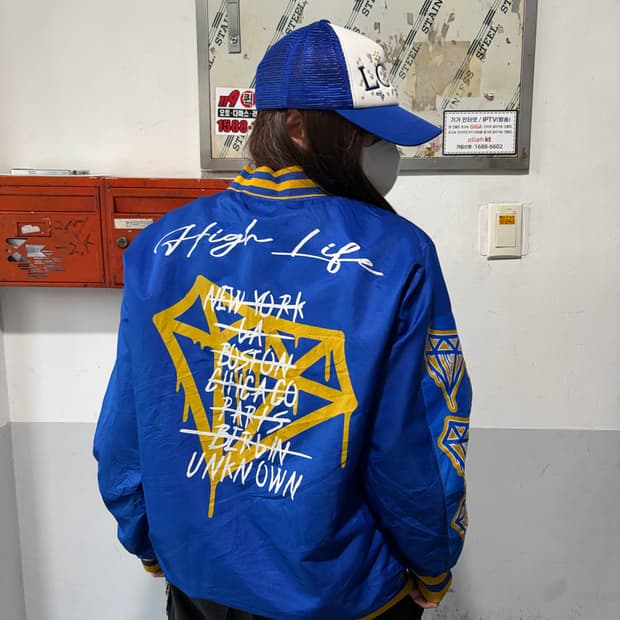 90s 올드스쿨 빅로고 블루 스타디움jk