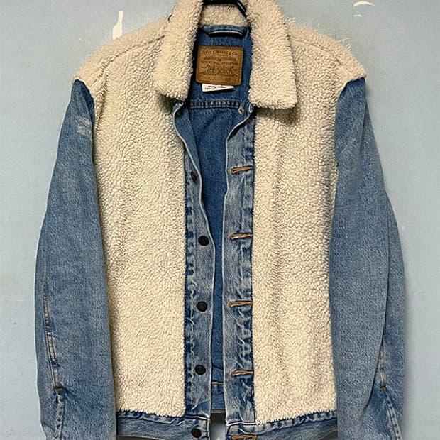 리바이스 셰르파 데님자켓 캐주얼 빅E 뽀글이 95-100