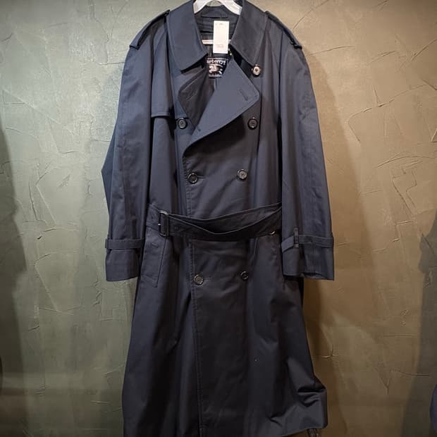[XL] BURBERRY 버버리 네이비 더블 트렌치 코트