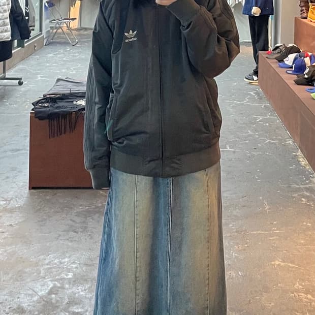 아디다스 백 빅로고 다크그레이 파이어버드 자켓 H1167