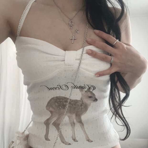 Angelnumber 555 Vanilla Fawn Top White