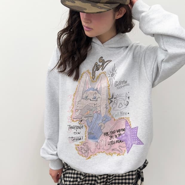타입서비스 star patched rabbit 후드티