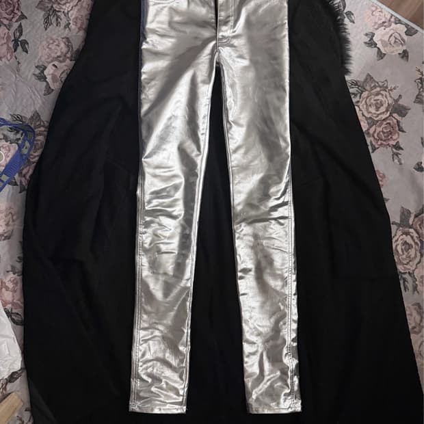 Celine 21fw silver coating jean