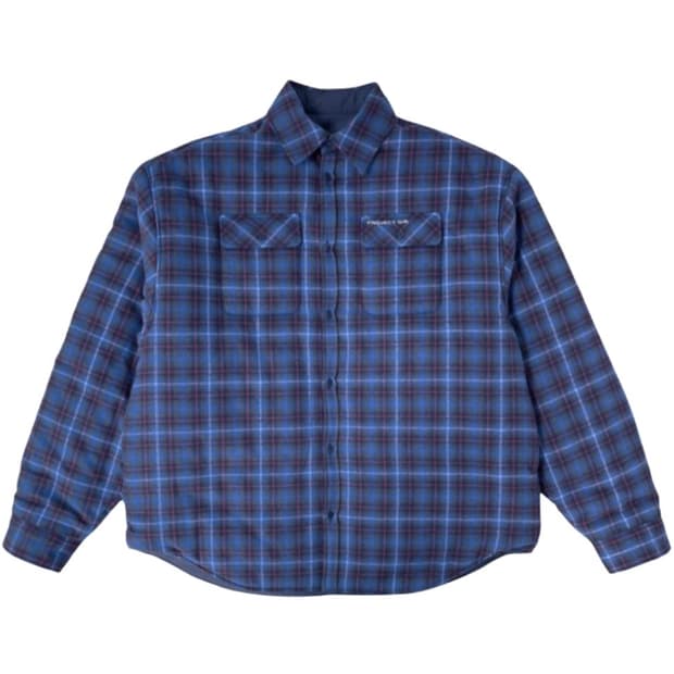 프로젝트 G/R 리버시블 패디드 체크 셔츠 네이비