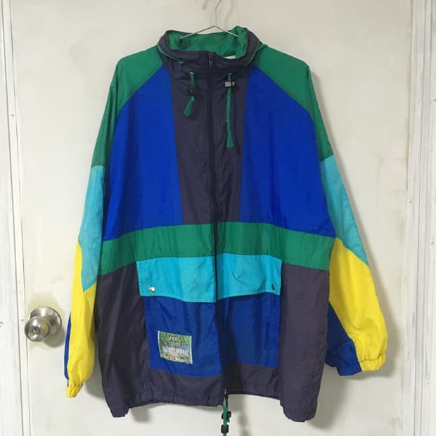 Shamp 90년대 빈티지 멀티컬러 바람막이 재킷