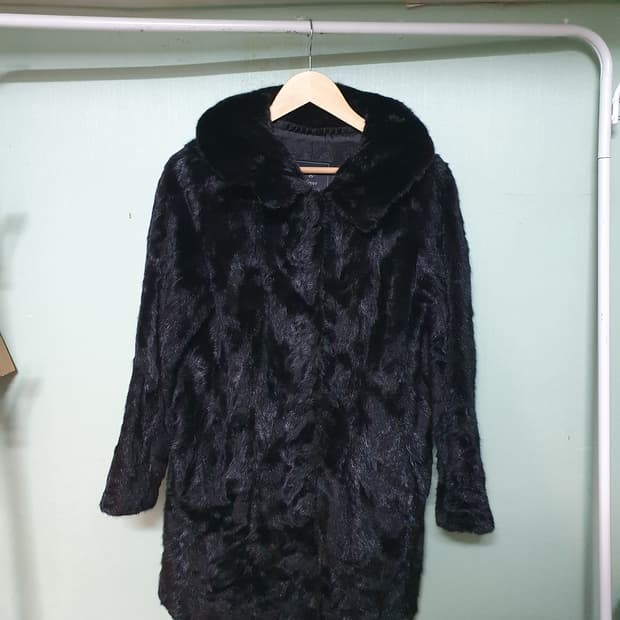 진도 끌레베 밍크 후드 코트 66