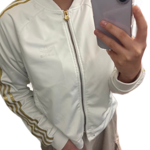 ⭐️아디다스 파이어버드 골드 글리터 라인 화이트 슈퍼스타 져지⭐️