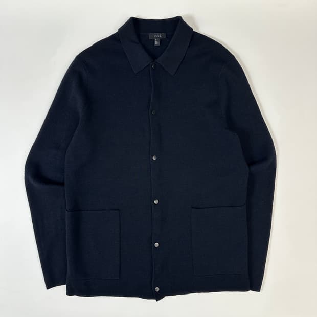 코스 카라 니트가디건 네이비 M