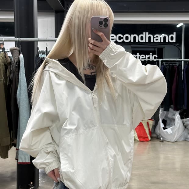 23SS 슈프림 라이트웨이트 나일론 후드 자켓 화이트