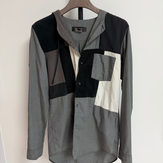 꼼데가르송 블랙 패치워크 후드자켓 XL레어개체