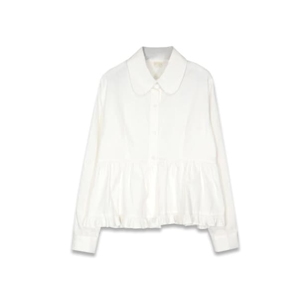 김미 솜이 프릴 피치 블라우스 아이보리