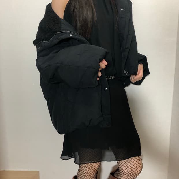 빈티지 톰보이 블랙 점퍼