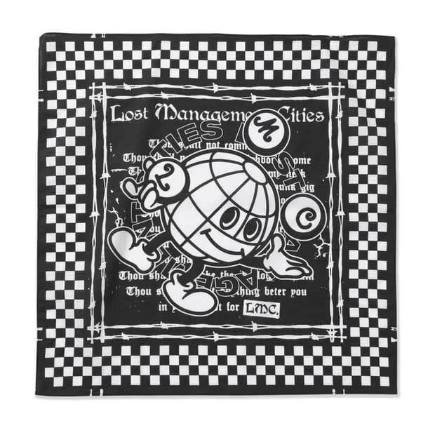 LMC EARTH MAN BANDANA black 체크 패턴 반다나