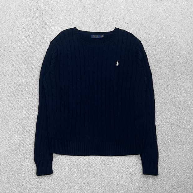 폴로 랄프로렌 포니 로고 케이블 니트 네이비