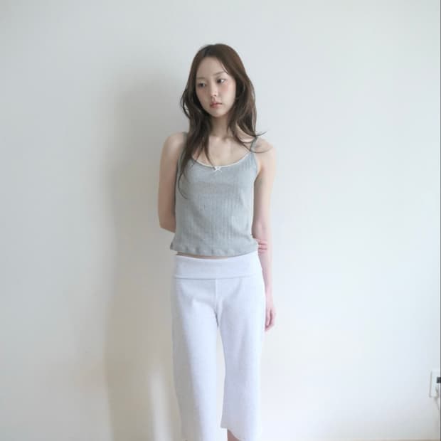 세이지블루 relax capri pants 카프리 팬츠
