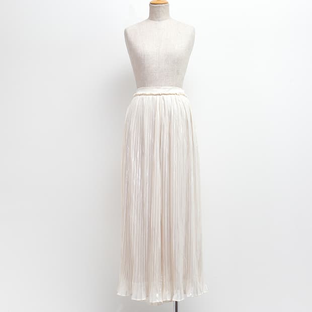 아이보리 펄플리츠 쉬폰팬츠