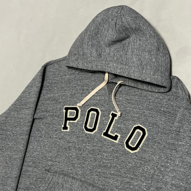 L 폴로랄프로렌 자수 로고 그레이 후드티