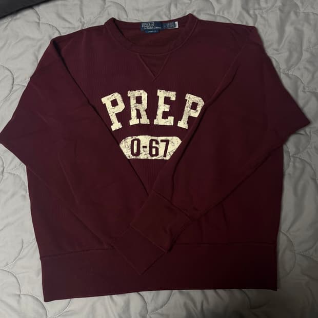 (1회 착용 L ) 폴로 랄프 로렌 빈티지핏 와인 버건디 맨투맨