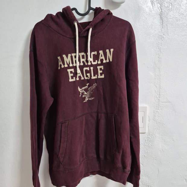 아메리칸이글 버건디 후드티