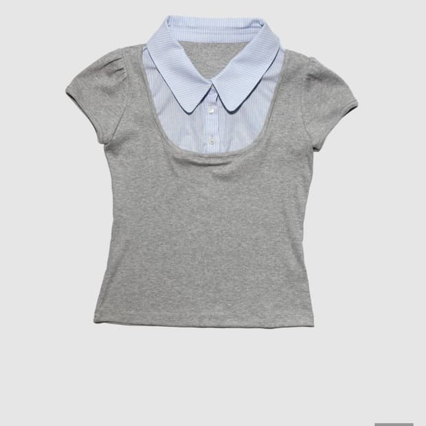 인앤양인하모니 Mix knit top, grey 믹스 니트 탑