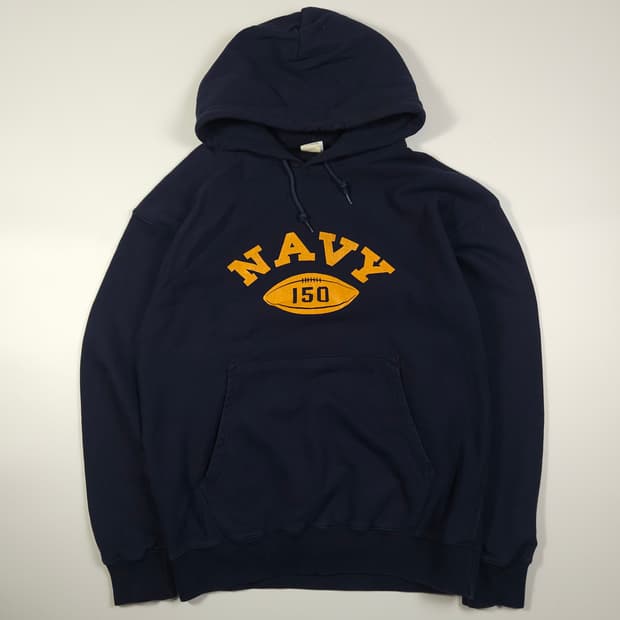 아웃스탠딩 네이비 오버핏 후드티
