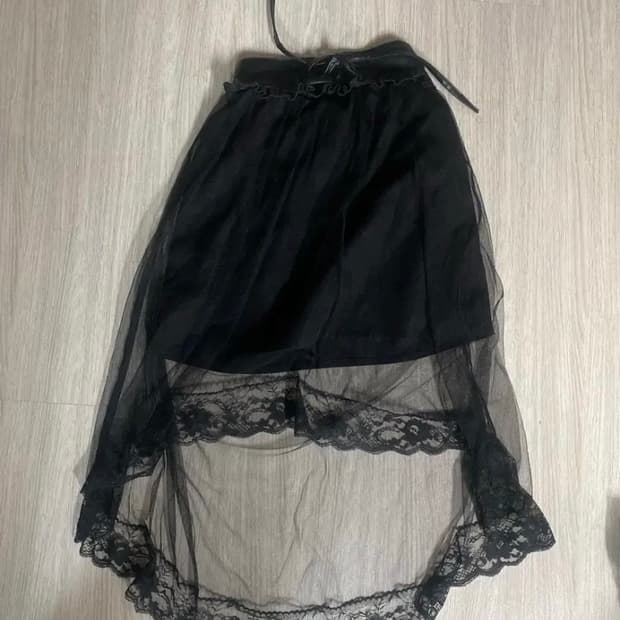 코스 레이스 롱 스커트 빈티지 펑크 코르셋